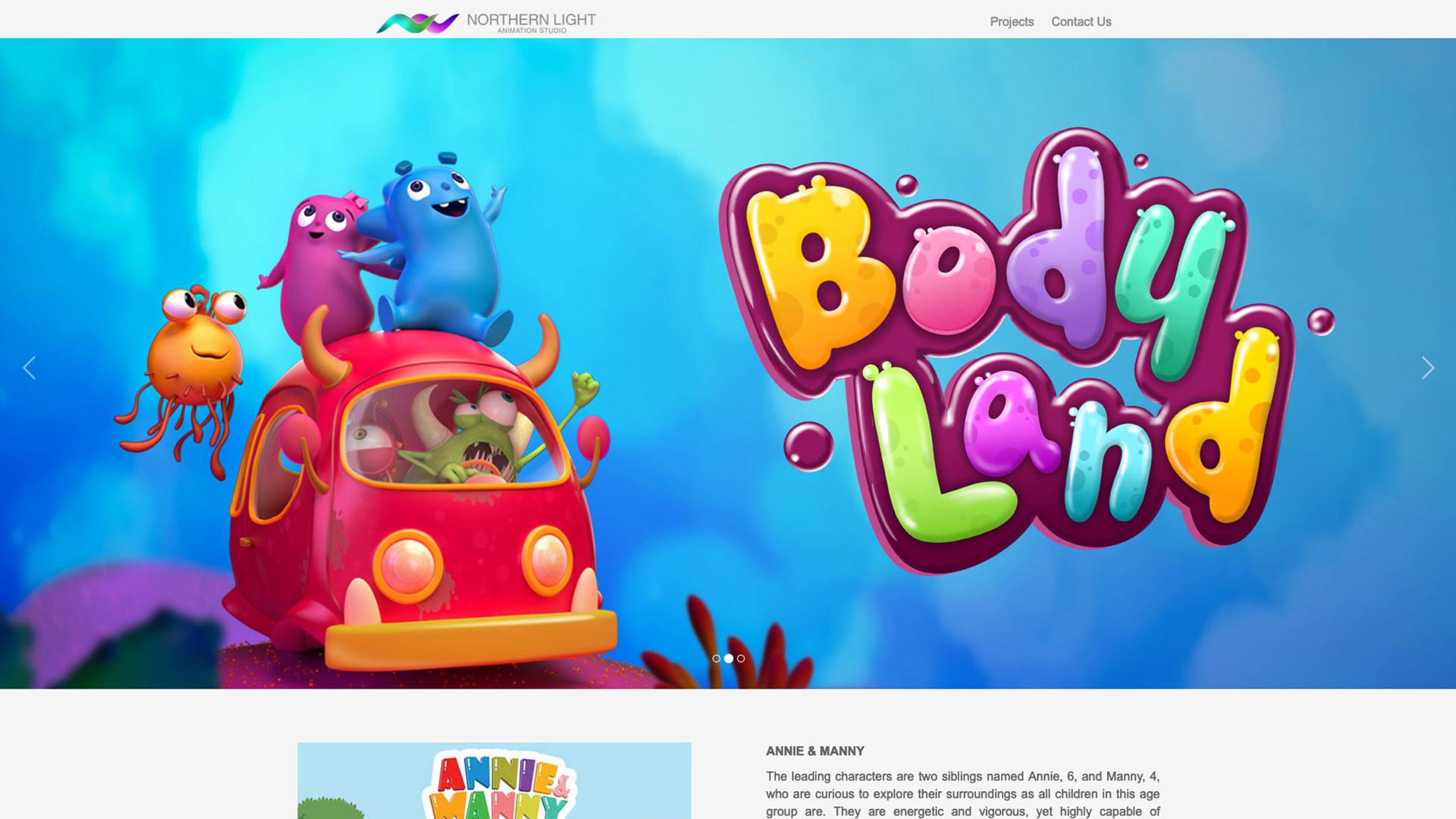 Body Land Animation Website