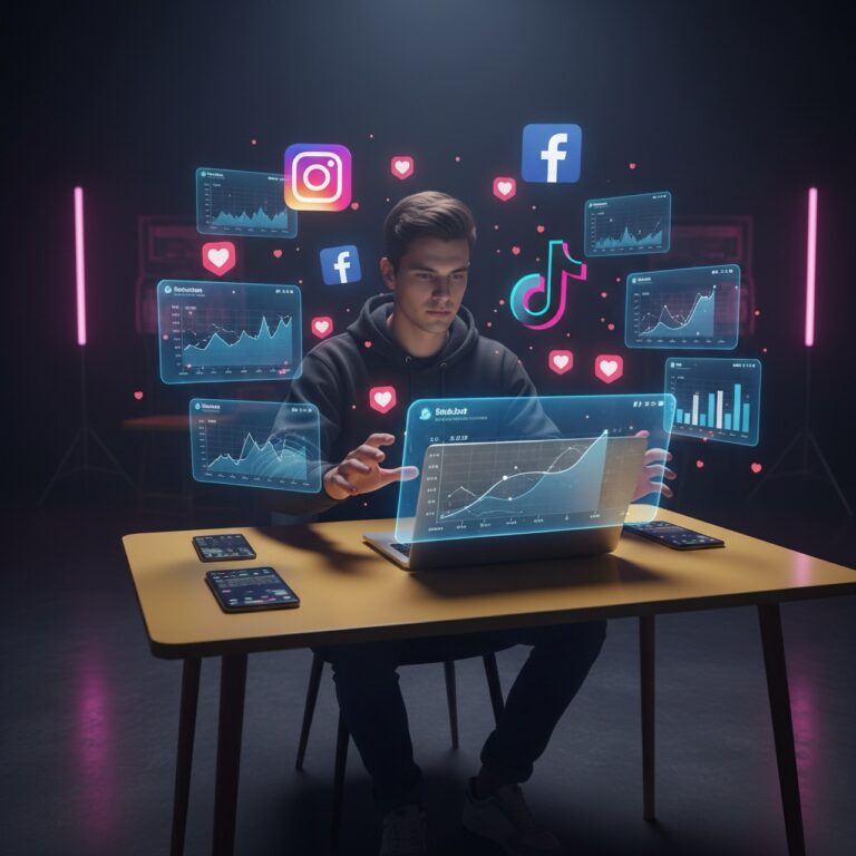 Young,Man,Working,At,A,Desk,With,A,Laptop,In